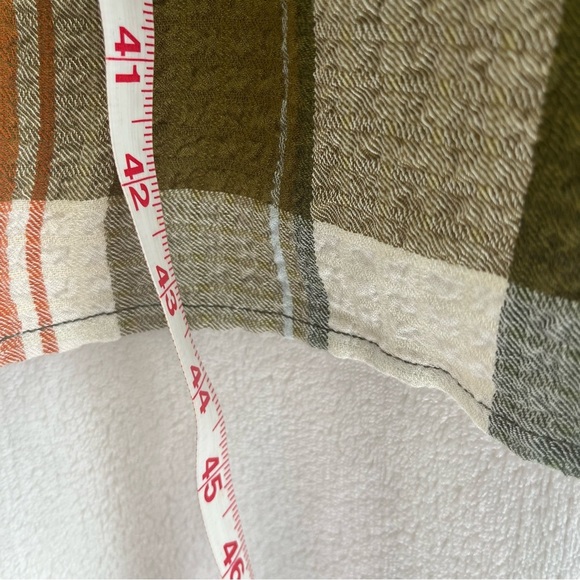 Pilcro Tunic Button Up Shirt Duster Green Plaid Long Sleeve Anthropologie Sz XS - Picture 8 of 8